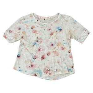 Rebecca Taylor Linen Floral Tee Small